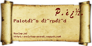 Palotás Árpád névjegykártya