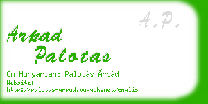 arpad palotas business card